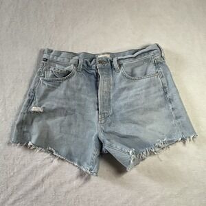 Citizens of Humanity  Frieda Denim Shorts Size 29  Distressed Raw Hem Button Fly
